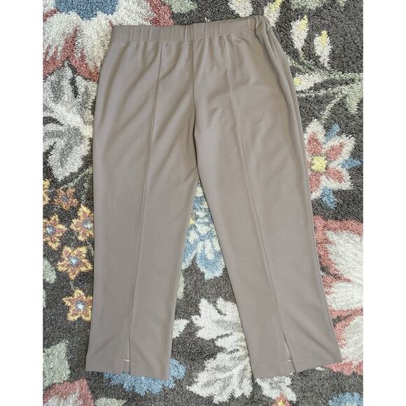 Ming Wang Size XL Beige Pull-On Straight Leg Stretch Crepe Dress Pants NWT $170 - Picture 4 of 11